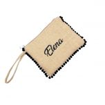 Pochette con pompon nero