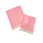 Spugna rosa con sangallo avorio