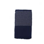 Telo mare blu con righe argento