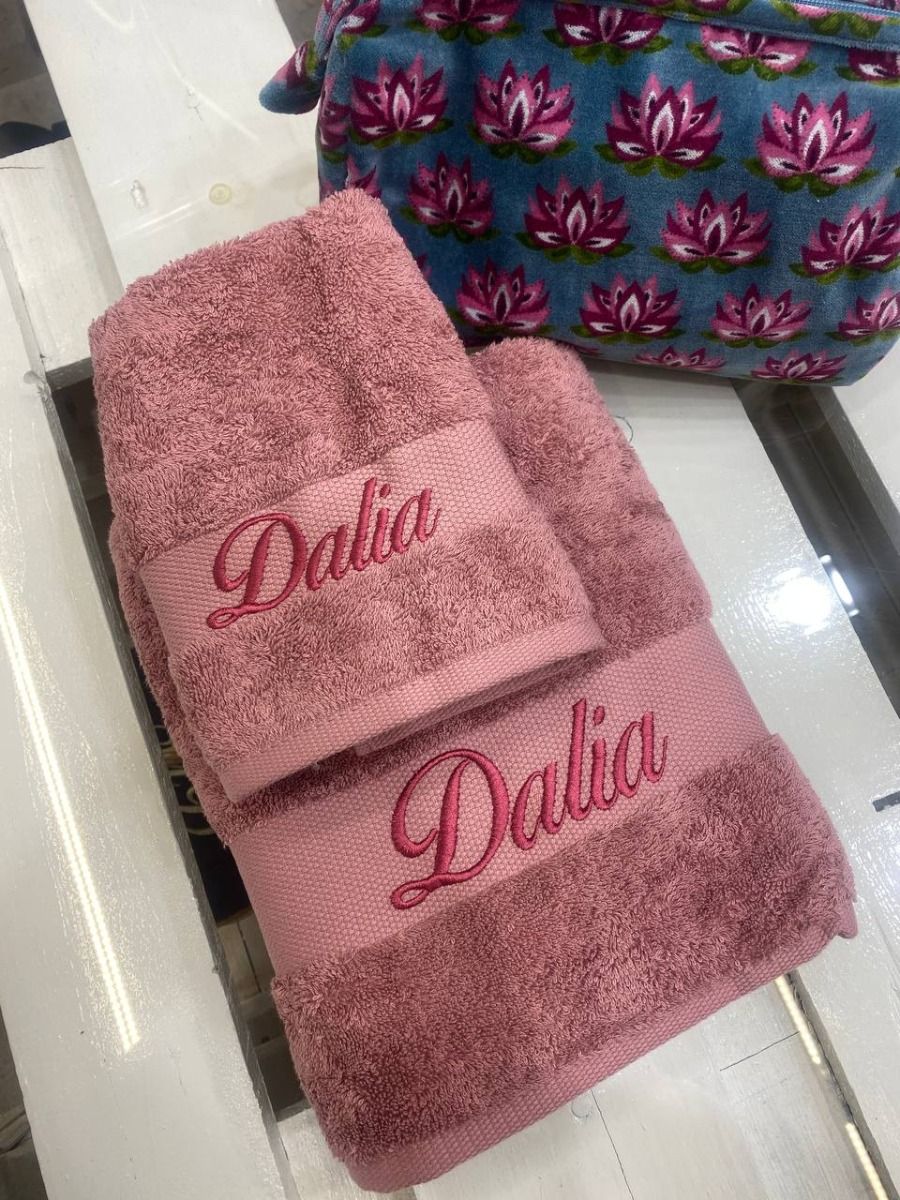 Asciugamano Da Doccia In Microfibra BY LORA Personalizzabile Con Ricamo - Taglie Dalla S Alla 4XL - Perfetto Per SPA, Piscina E Sauna - Colore Rosa