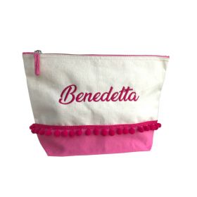 Beauty natural/rosa con pompon fucsia