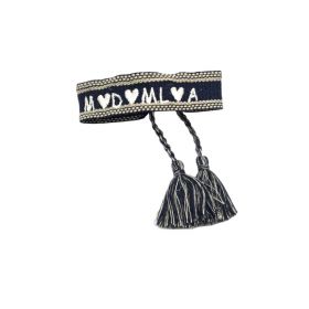 Bracciale con nappine blu navy OUTLET