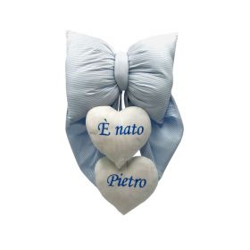 Fiocco nascita due cuori