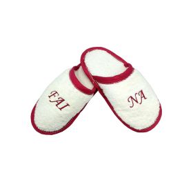 Pantofole in spugna con bordo fucsia OUTLET